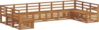 vidaXL Conjunto De Sof&aacute;s De Exterior 10 Uds. Natural Vidaxl