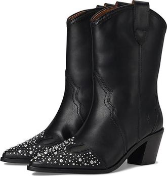 Frye Sara Wingtip Stud Womens Boots Black : 8.5 B - Medium, Leather