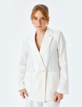 Koton JACKETS Oversized Linen Blazer Jacket