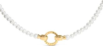 House of Brilliance 18K Yellow Gold Vermeil Pearl Strand Infinity Necklace