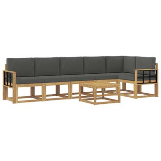 vidaXL Conjunto De Sof&aacute;s De Exterior 7 Pcs Blanco Y Antracita Vidaxl