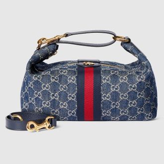Gucci Vanity Medium Top Handle Bag, Blue, Fabric