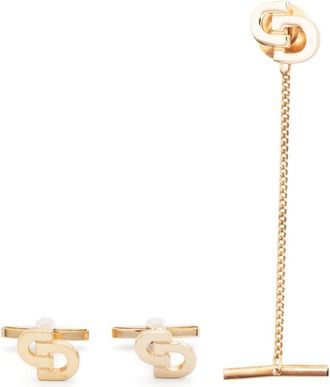 Dior 1980s CD tie pin and cufflinks set - men - Metal (Other) - One Size - Gold