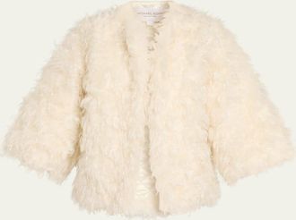 Michael Kors Mohair Faux-Fur Open Jacket