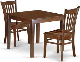 East West Furniture Dining Room Set Mahogany, OXGR3-MAH-W