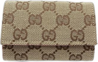 Gucci Beige Pink Gg Canvas Coin Purse/Coin Case (Pre-Owned)