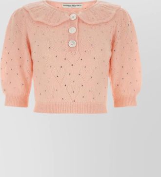 Alessandra Rich balloon sleeve mohair blend sweater