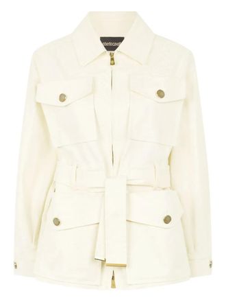 Roberto Cavalli belted jacket - women - Fabric - 38 - White