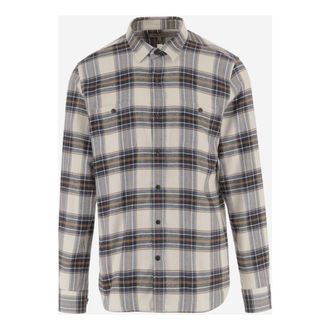 Woolrich Casual Shirts, male, Beige, Size: XL Checked Cotton Shirt with Collar