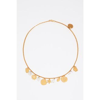 Bimba & Lola Two-Tone Metal Silhouette Necklace in Multigold at Nordstrom