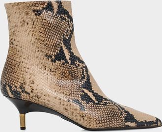 Khaite Bella Snake-Effect Leather Ankle Boots