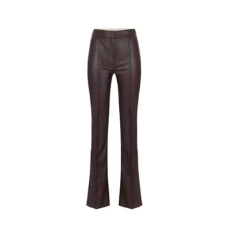 Elisabetta Franchi Pantalon effet cuir - Dames - Broeken - Bruin - Maat: L