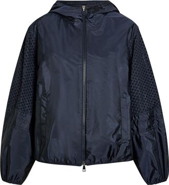 Moncler Zelkova Embroidered Nylon Jacket - Navy - 4 (UK 16 / XL)