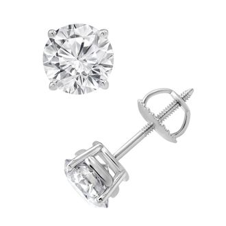 Grown Brilliance 14KT White Gold 2.00 Carat Round Cut Lab Grown Diamond Stud Earrings for Women