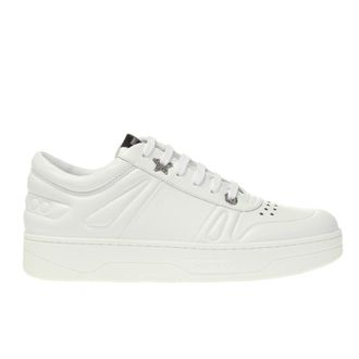 Jimmy Choo London Ladies Hawaii/F White Calf Leather Trainers, Brand Size 35.5 ( US Size 5.5 )