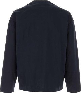 Jil Sander Mens Cotton Long-Sleeve T-Shirt Navy