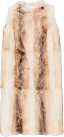 Yves Salomon Toscana Long Shearling Gilet - Dames - Bodywarmers - Beige - XS - Jassen