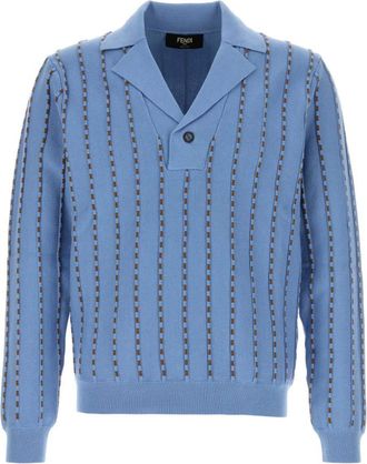 Fendi Light Blue Stripes Sweater