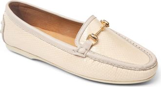 Patricia Green Finn Driving Shoe in Cream Snake Leather at Nordstrom, Size 9.5