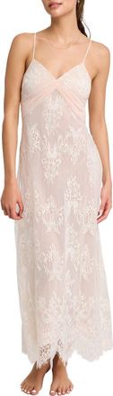 Rya Collection Giselle Lace & Chiffon Gown in Blush at Nordstrom, Size X-Small