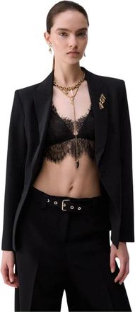 Liu Jo Blazer met detailrits - Dames - Blazers - Zwart - M - Leer - Jassen
