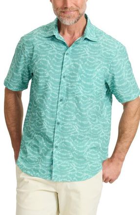 Tommy Bahama Bahama Coast Tidal Mist IslandZone Short Sleeve Button-Up Shirt in Aquifer at Nordstrom, Size Xxx-Large