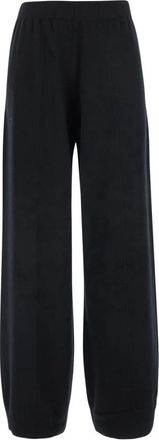 Fabiana Filippi Broek van zwarte wol- zijde en kasjmier voor dames - Dames - Wijde Broeken - Zwart - XS - Wol - Broeken
