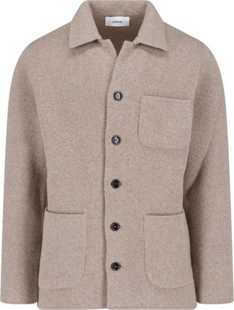 Lardini Beige Classic Collar Cashmere Jacket