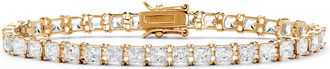 Palm Beach Jewelry 13.32 TCW Princess-Cut CZGold-Plated Sterling Silver Tennis Bracelet 7.5