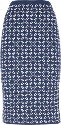Givenchy Midi Rok - Dames - Midirokken - Blauw - M - Leer - Rokken