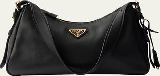 Prada Medium Aimee Zip Leather Shoulder Bag