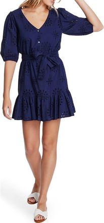 1.State Eyelet Minidress in Navy Sky at Nordstrom, Size Small