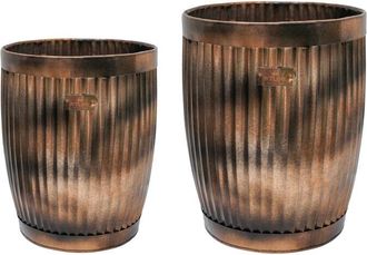 Ivyline Outdoor Hampton Metal Planter (Set of 2) - Copper