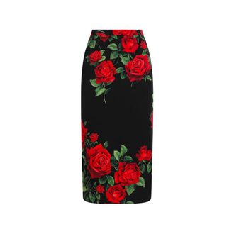 Dolce & Gabbana Falda L&aacute;piz Floral - Skirts - Mujer - Multicolor - L