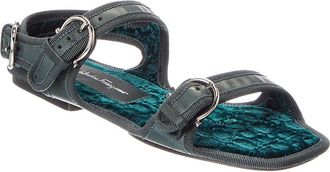 Ferragamo Ferragamo Anteo Leather Flat Sandal