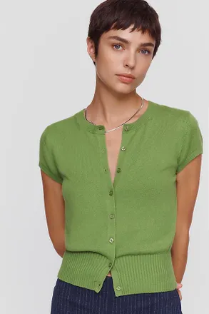 Maeve Coco Short-Sleeve Cardigan