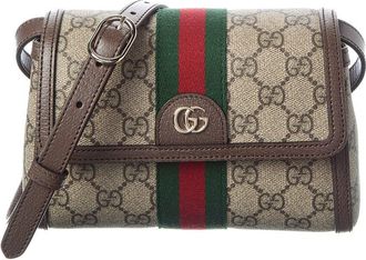 Gucci Ophidia Mini Gg Supreme Canvas & Leather Shoulder Bag