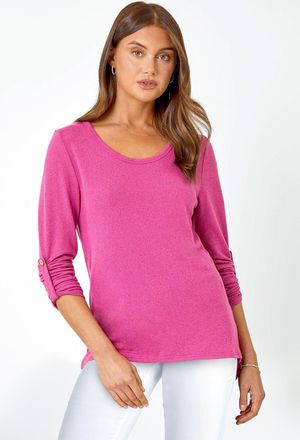 Roman Bow Back Detail Stretch Top