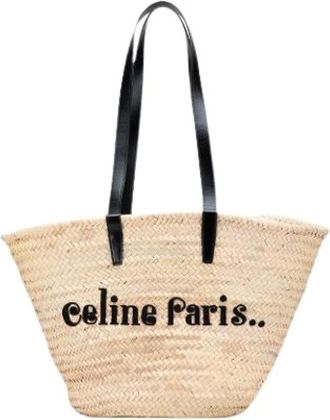 Celine Pre-owned Tote Bags, female, Beige, Size: ONE SIZE Pre-owned Raffia Tote Bag