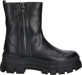 Buffalo Aspha Bootie Zip - Dames - Enkellaarsjes - Zwart - 42 EU - Leer - Schoenen