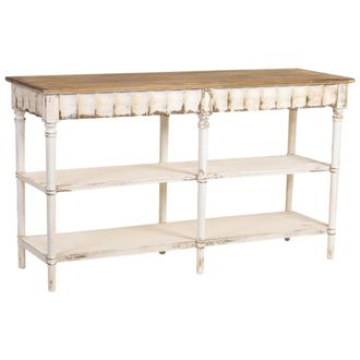 Wanderlust Deco Estanter&iacute;a de madera marr&oacute;n y blanca 160x50x90h cm