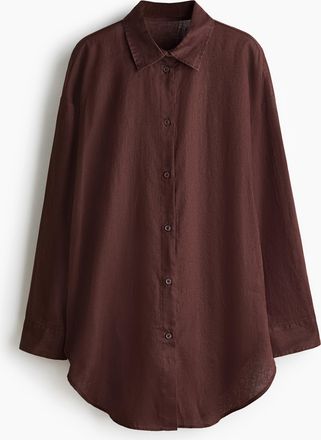 H&M Strandbluse aus Leinen - Brown