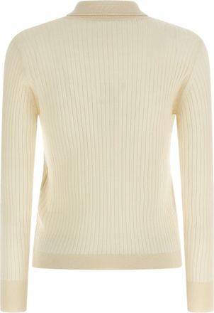 Max Mara Womens White Cashmere Polo Shirt