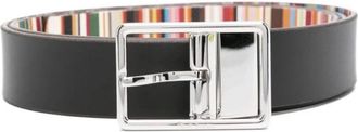 Paul Smith Zwarte Leren Riem Op Maat Gemaakt - Heren - Riemen - Zwart - ONE Size - Accessoires
