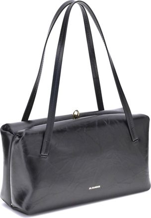 Jil Sander Womens Small Goji Pillow Shoulder Bag Black Calf Leather Bos Taurus