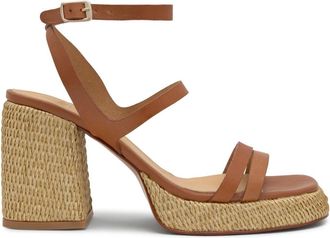 Castaner Sandaal MET 10 CM HAK - Dames - Sandalen met hakken - Bruin - 41 EU - Leer - Schoenen
