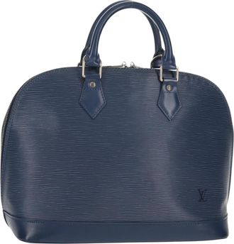 Louis Vuitton Alma Handbag Epi Leather Blue Leather Handbag (Pre-Owned)
