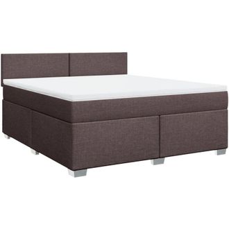 vidaXL Vidaxl - Cama Box Spring Con Colch&oacute;n Tela Marr&oacute;n Oscuro 180x200 Cm