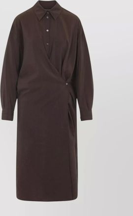 Christophe Lemaire twisted dress with straight collar and buttons