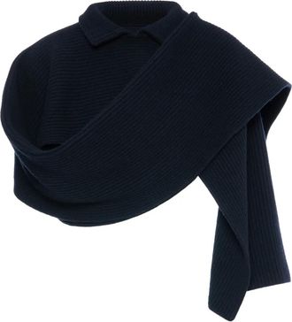 Maison Margiela collared ribbed scarf - Blu